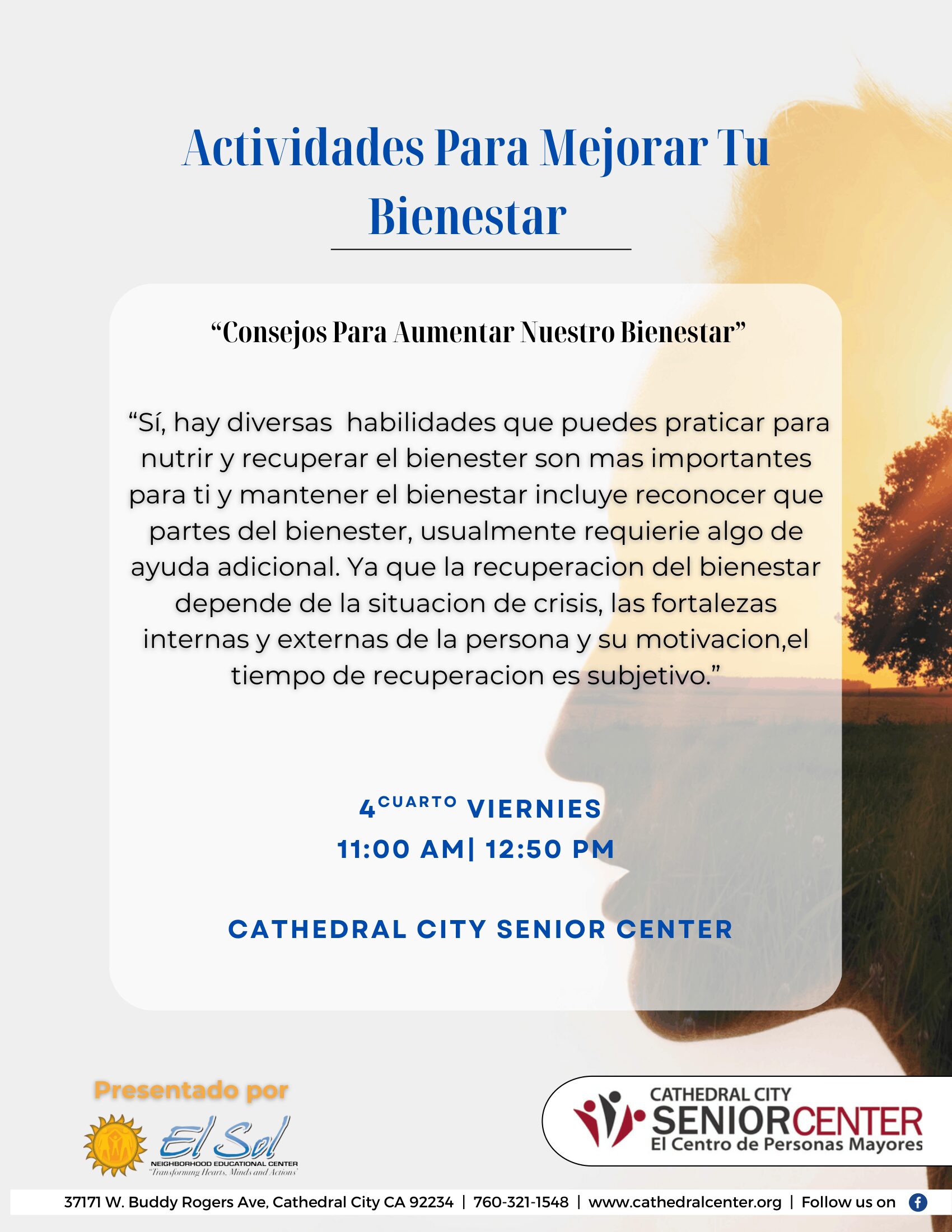 El Sol Group Support Talleres de Salud Mental- Friday 2025 8-1